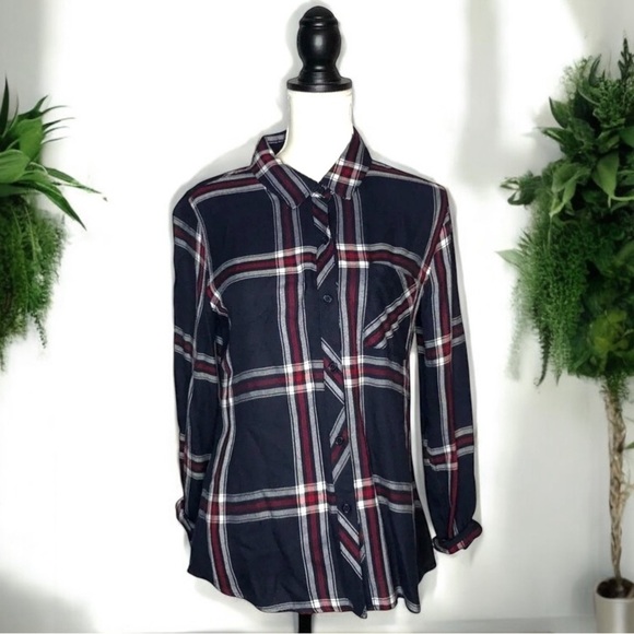 RAILS Hunter Twilight Plaid Button Down Flannel Collard Long Sleeve Shirt - Picture 1 of 8